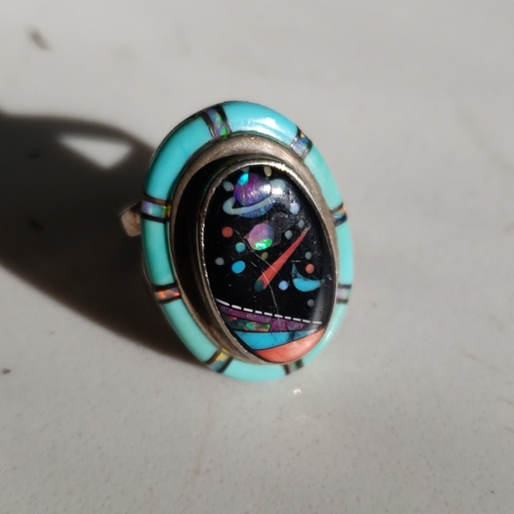 Galaxy Inlay Ring - Picture 1 of 4